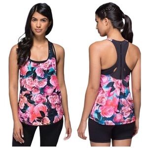 lululemon athletica Floral Tank Top - Pink and Blue